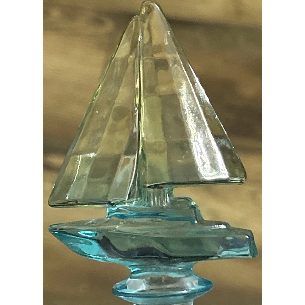 Bottle Stopper Sailboat Teal Yellow Wine Barware Nautical Maritime Handcrafted - Picture 11 of 11